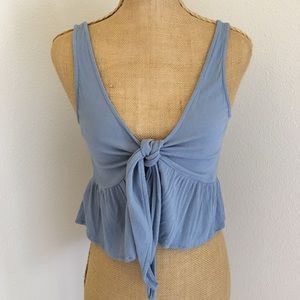 LA Hearts tie front crop tank top